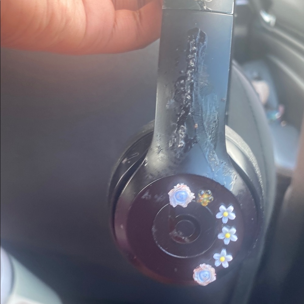 Beats by Dre Black Headphones with Floral Accents